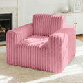 Giant Bean Bag Chair for Adults, Non-Slip Floor Sofa with High Backrest & Wider Armrest, Upgrade Whole Sponge Bean Bag Sofa Couch for Bedroom Living Room(Large,Pink,Stripe Plush)